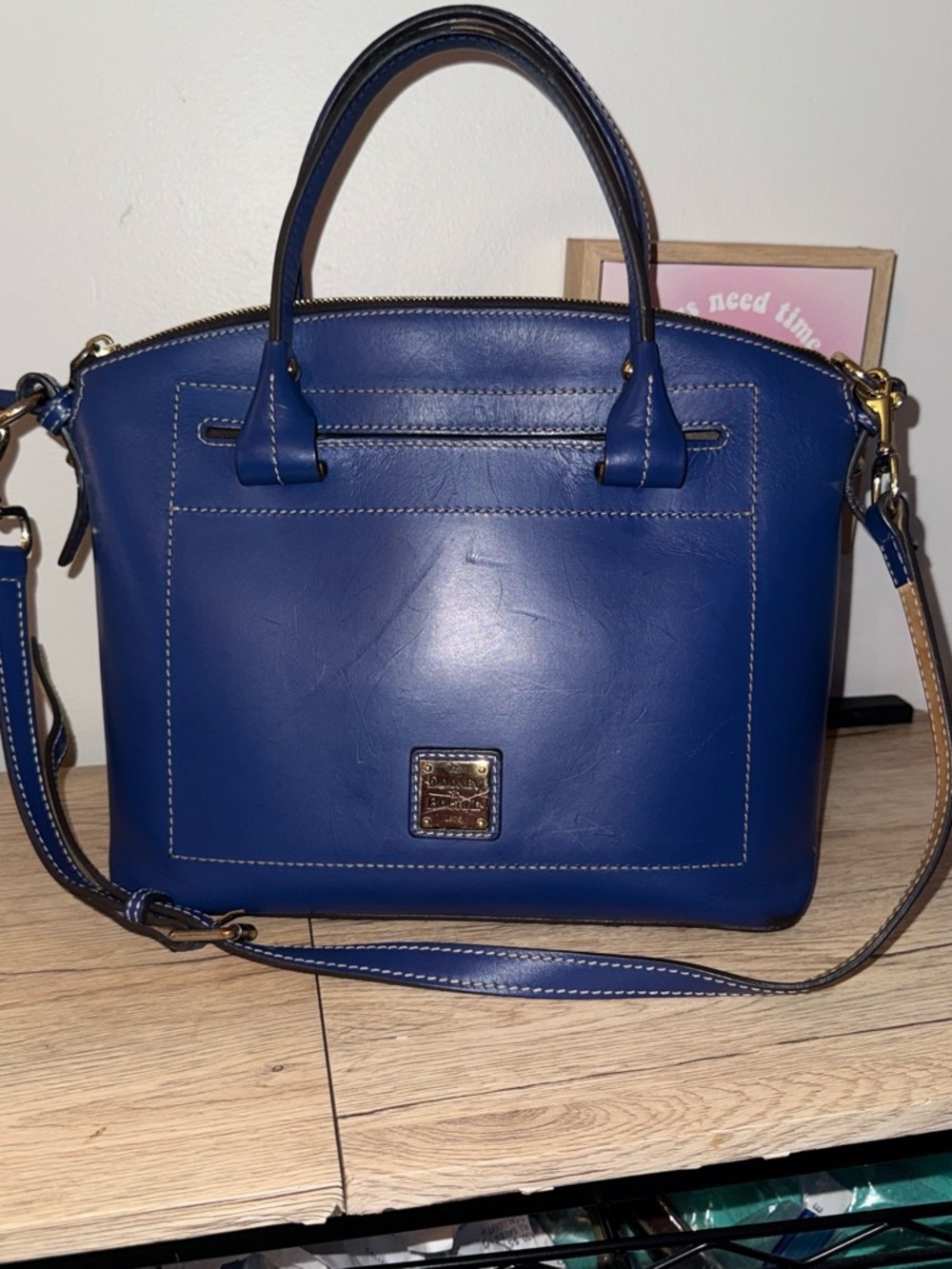 Dooney & Bourke Blue Leather Satchel